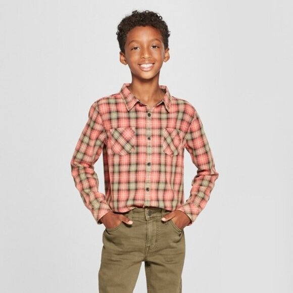 5/$20 JUNK‎ FOOD long sleeve plaid button down M - Picture 1 of 7